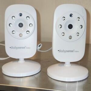 2X Lot Babysense Video Baby Monitor Camera Unit V24US White with Power Adapter